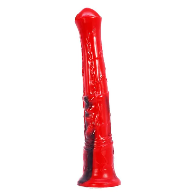 Realistic 11-Inch Multi-Colored Silicone Horse Dildo - Soft and Flexible Animal Dildo