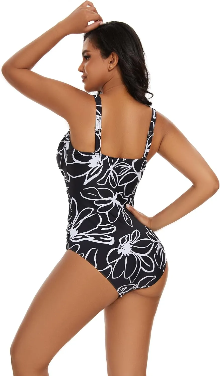 Aqua Regina Plus Size Swimsuit for Women One Piece Bathing Suit Ruched Tummy Control Adjustable Swimwear