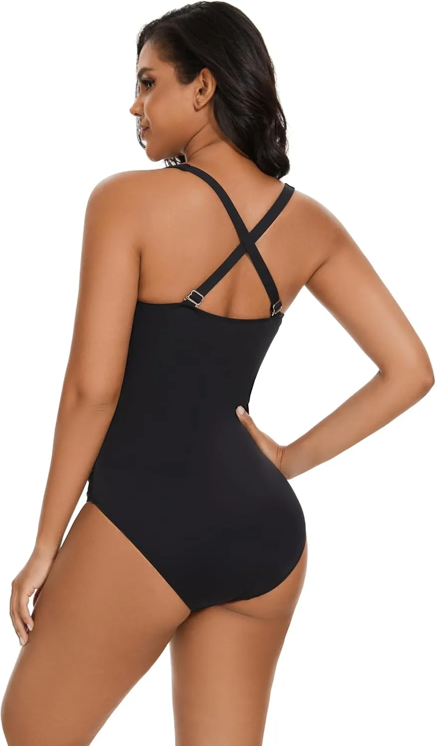 Aqua Regina Plus Size Swimsuit for Women One Piece Bathing Suit Ruched Tummy Control Adjustable Swimwear