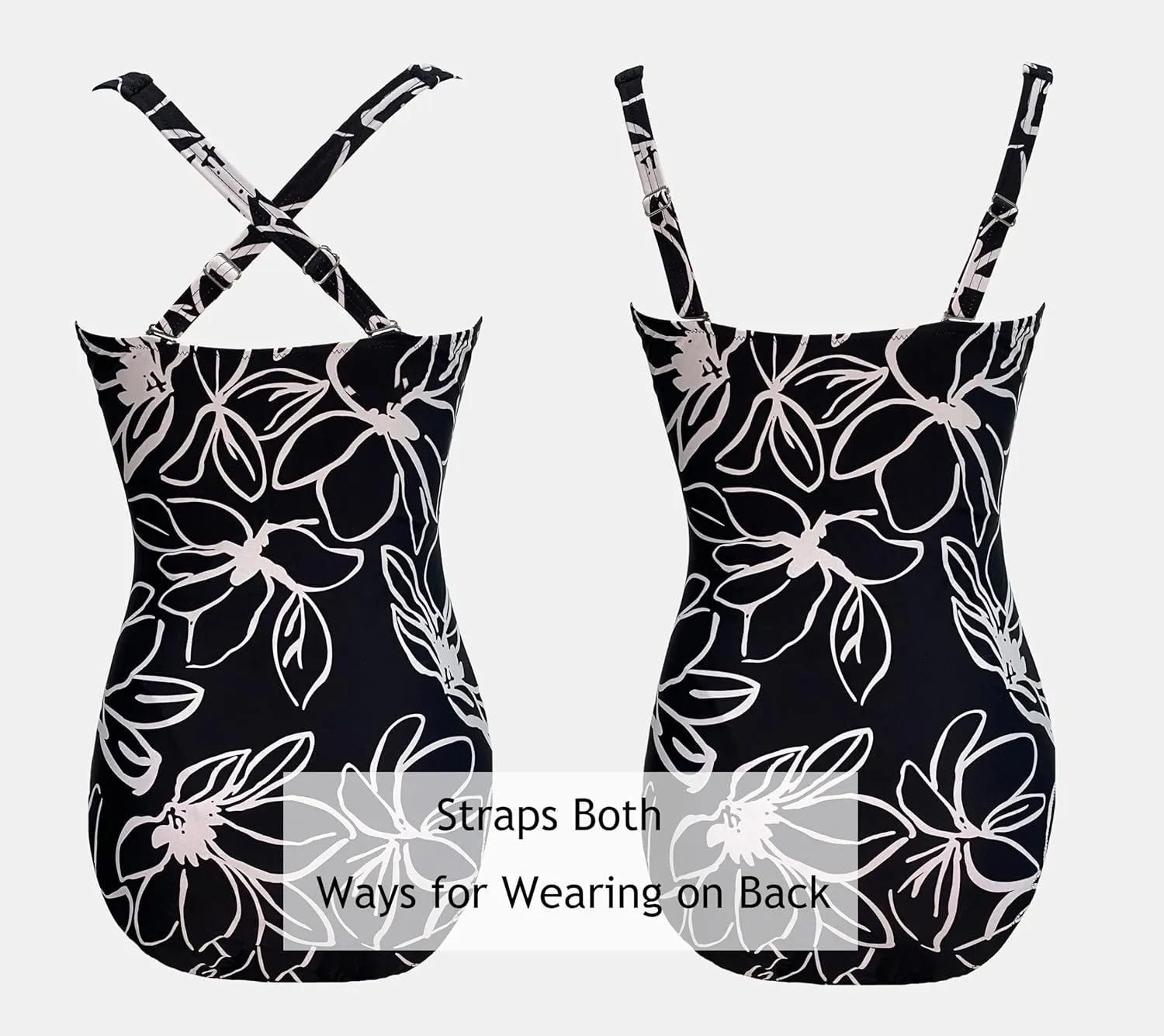 Aqua Regina Plus Size Swimsuit for Women One Piece Bathing Suit Ruched Tummy Control Adjustable Swimwear