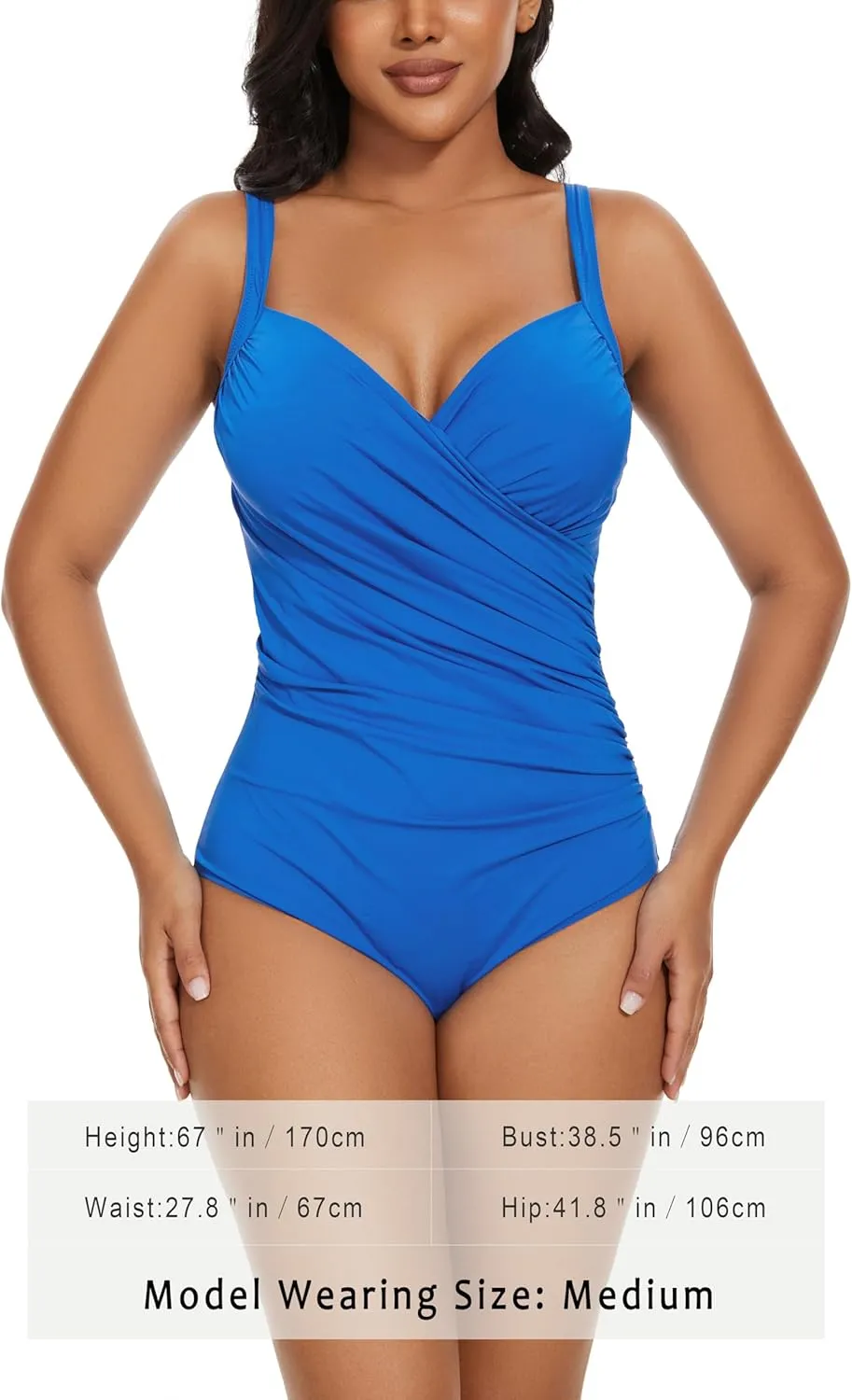 Aqua Regina Plus Size Swimsuit for Women One Piece Bathing Suit Ruched Tummy Control Adjustable Swimwear
