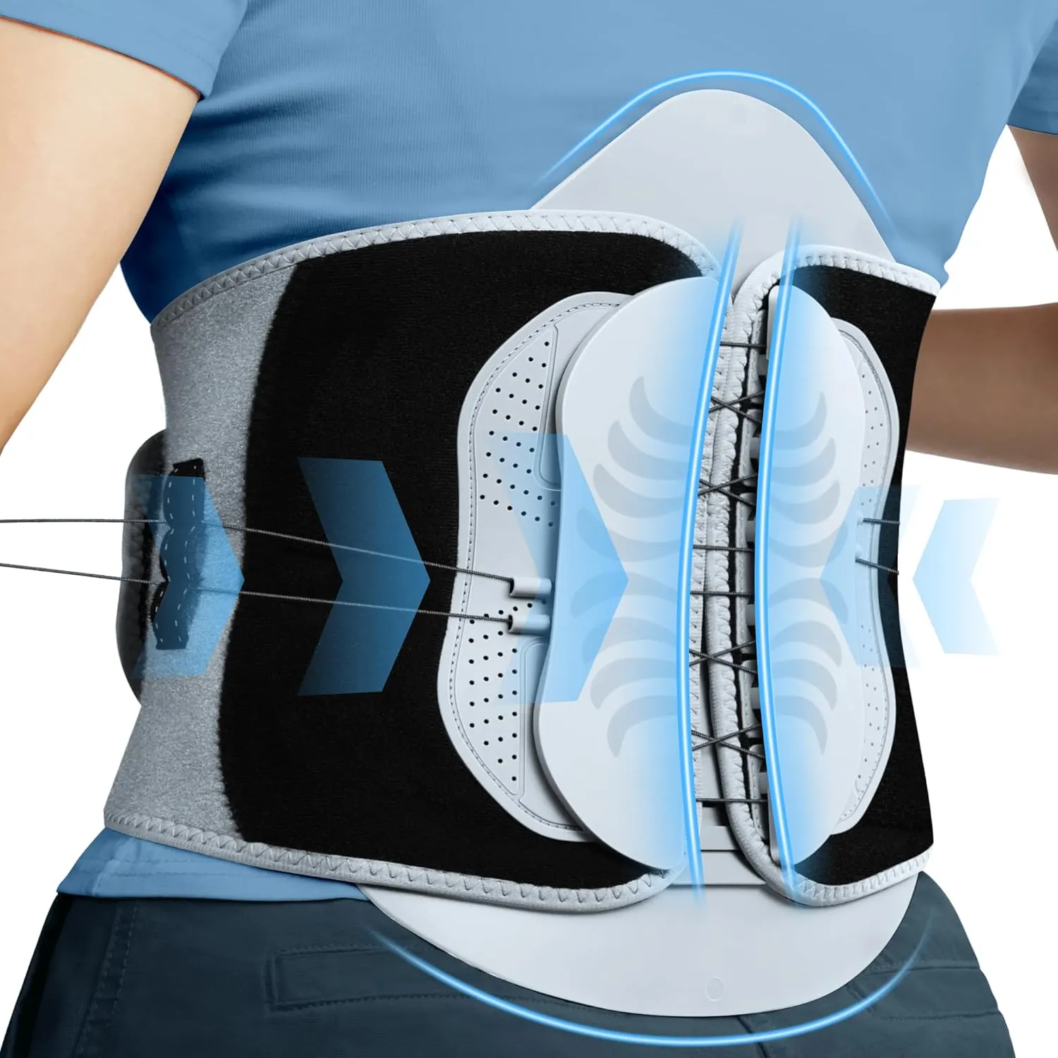 Back Brace for Lower Back Pain Relief with Pulley Support System, Adjustable Lumbar Support Belt with Lumbar Panel, Breathable, Strong Support Design For Herniated Disc, Sciatica, Scoliosis (Large)