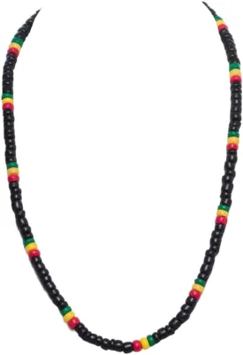 BlueRica Rasta Coconut Shell Beads Necklace