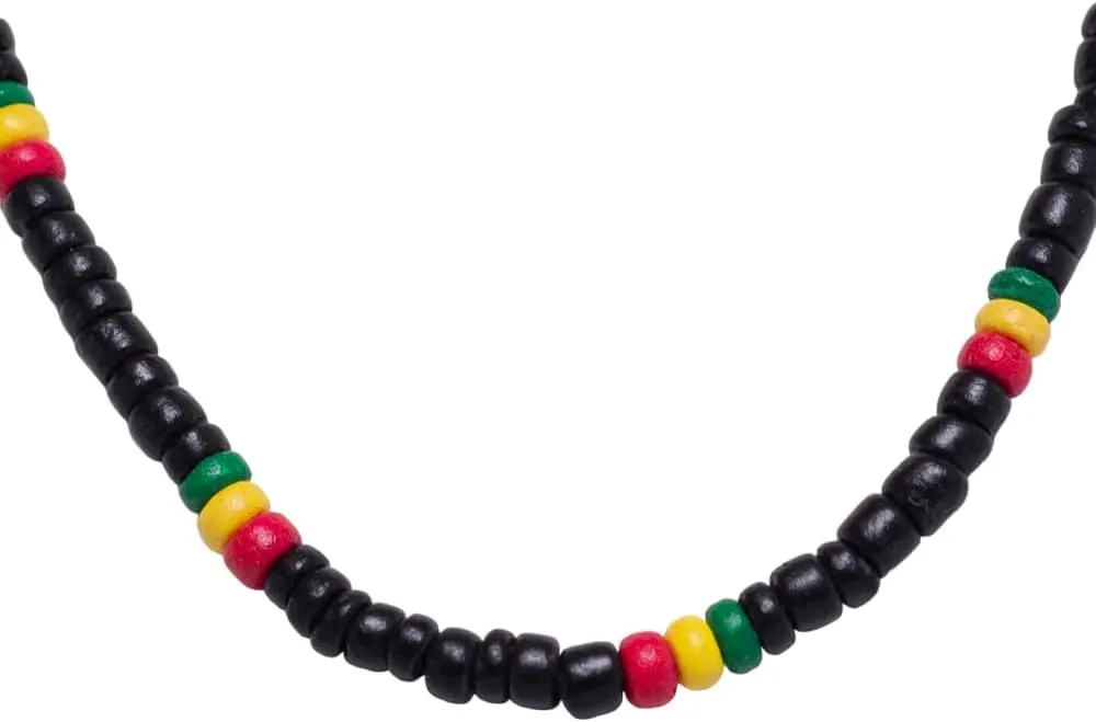 BlueRica Rasta Coconut Shell Beads Necklace