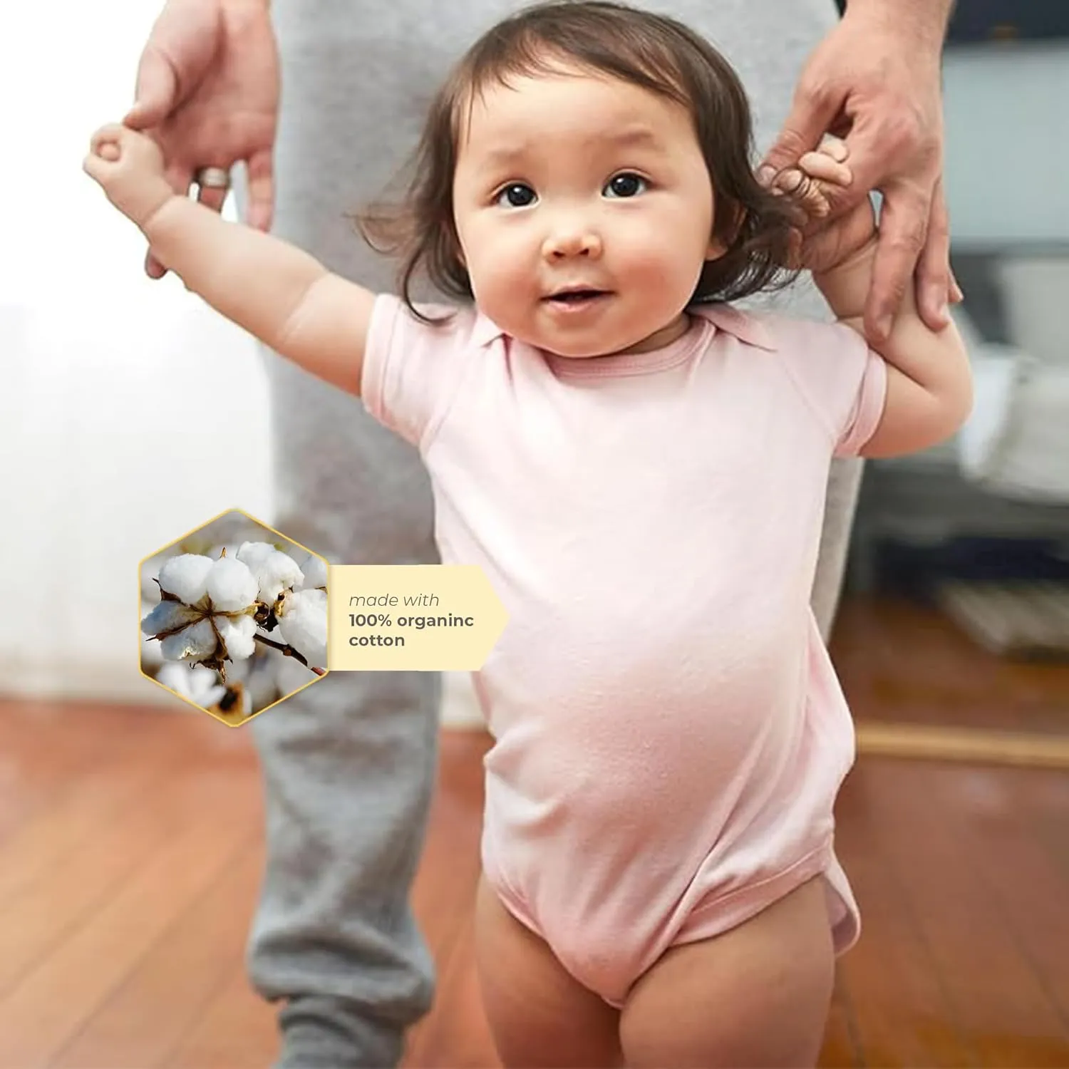 Burt's Bees Baby Unisex Organic Cotton Short and Long Sleeve Bodysuits, 5-Pack