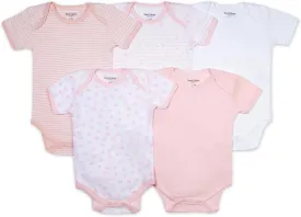Burt's Bees Baby Unisex Organic Cotton Short and Long Sleeve Bodysuits, 5-Pack