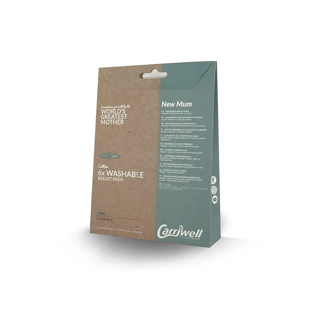 Carriwell Washable Breast Pads - 6 Pack - Black