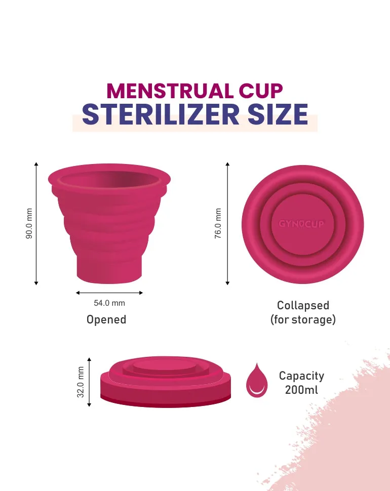 Collapsible Menstrual Cup Sterilizer | Kills 99% Of Germs In 2 Minutes | Microwave Friendly