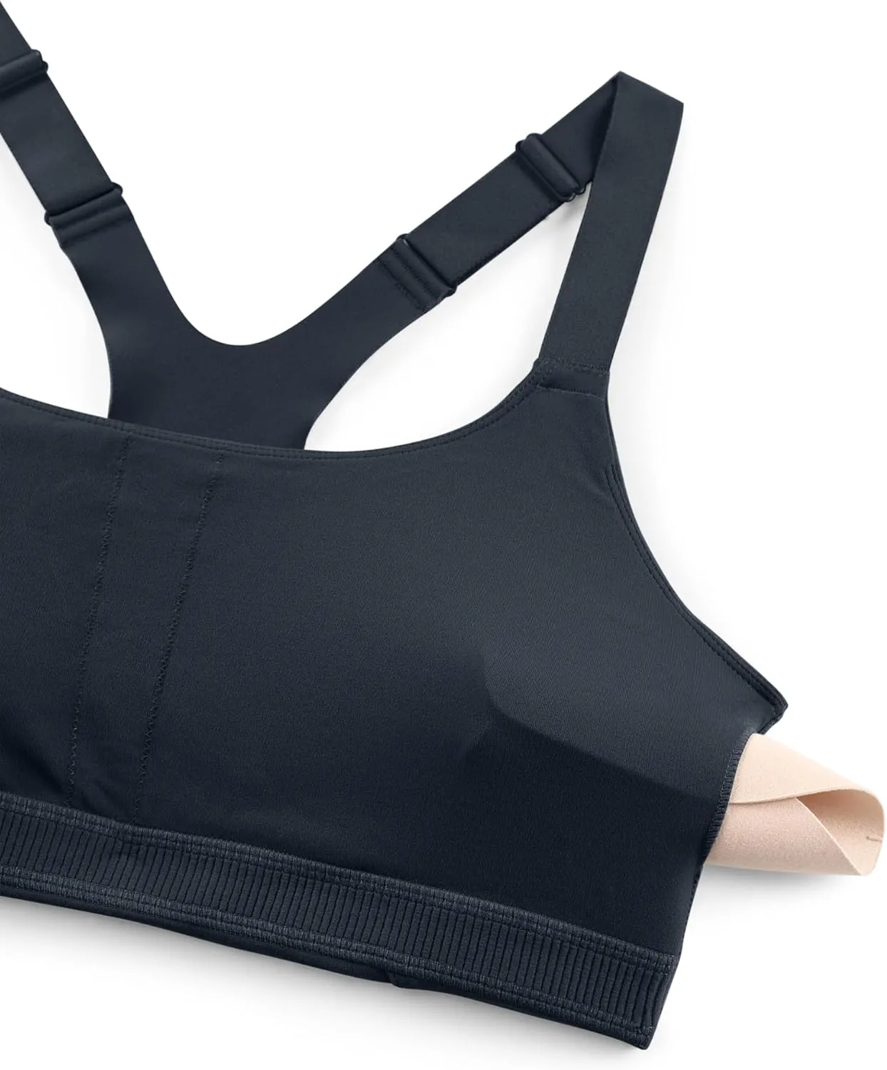 CRZ YOGA Butterlift Womens Racerback Padded Sports Bras - Medium Impact Scoop Neck Adjustable Straps Gym Workout Top