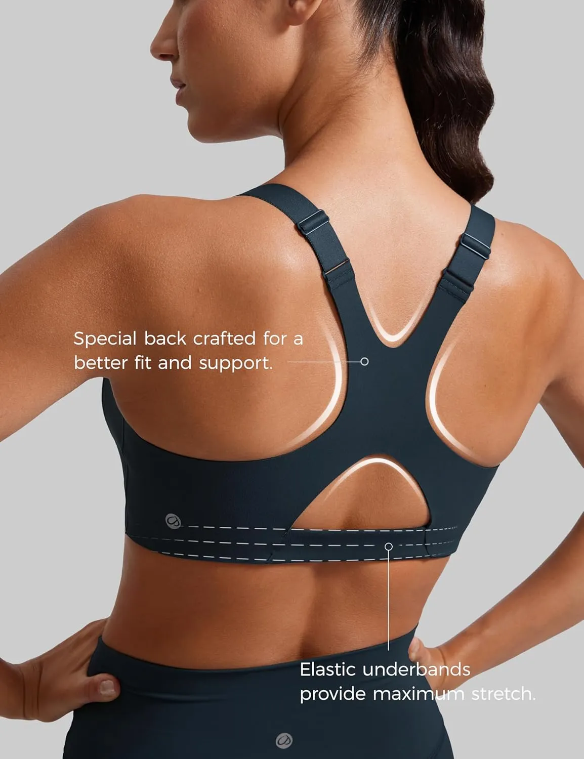 CRZ YOGA Butterlift Womens Racerback Padded Sports Bras - Medium Impact Scoop Neck Adjustable Straps Gym Workout Top