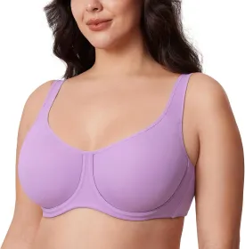 DELIMIRA Women's Confishape Full Coverage Bra Plus Size Supportive Underwire Unlined Comfortable Bras