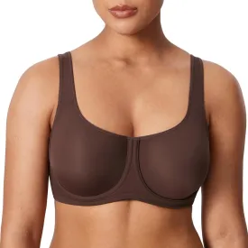 DELIMIRA Women's Confishape Full Coverage Bra Plus Size Supportive Underwire Unlined Comfortable Bras