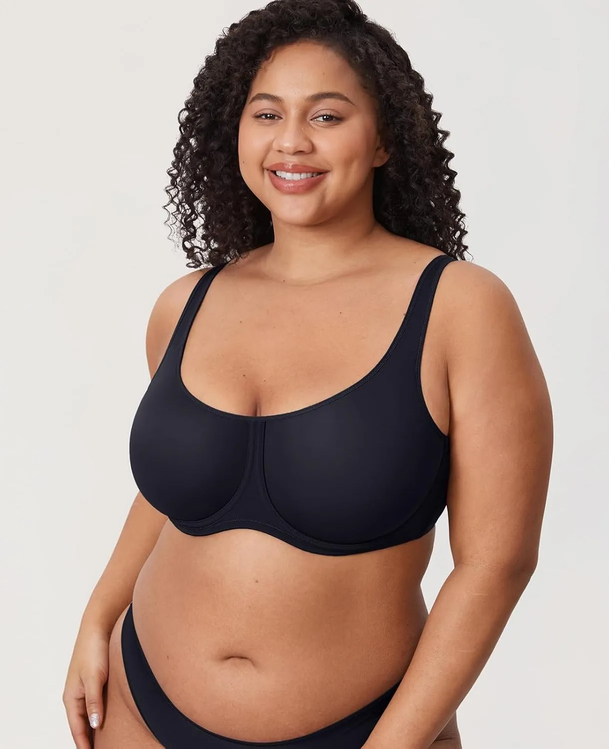DELIMIRA Women's Confishape Full Coverage Bra Plus Size Supportive Underwire Unlined Comfortable Bras