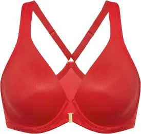 DELIMIRA Women's Front Closure Racerback Bras Plunge Unlined Underwire Full Coverage Seamless Bra B-H Cups
