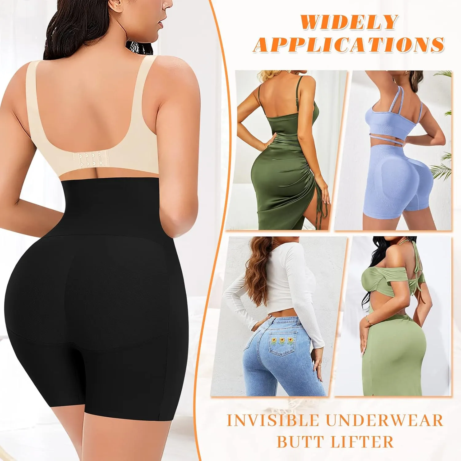 DERCA Butt Lifter Panties Padded Underwear for Women Seamless Booty Pads Hip Enhancer Panty