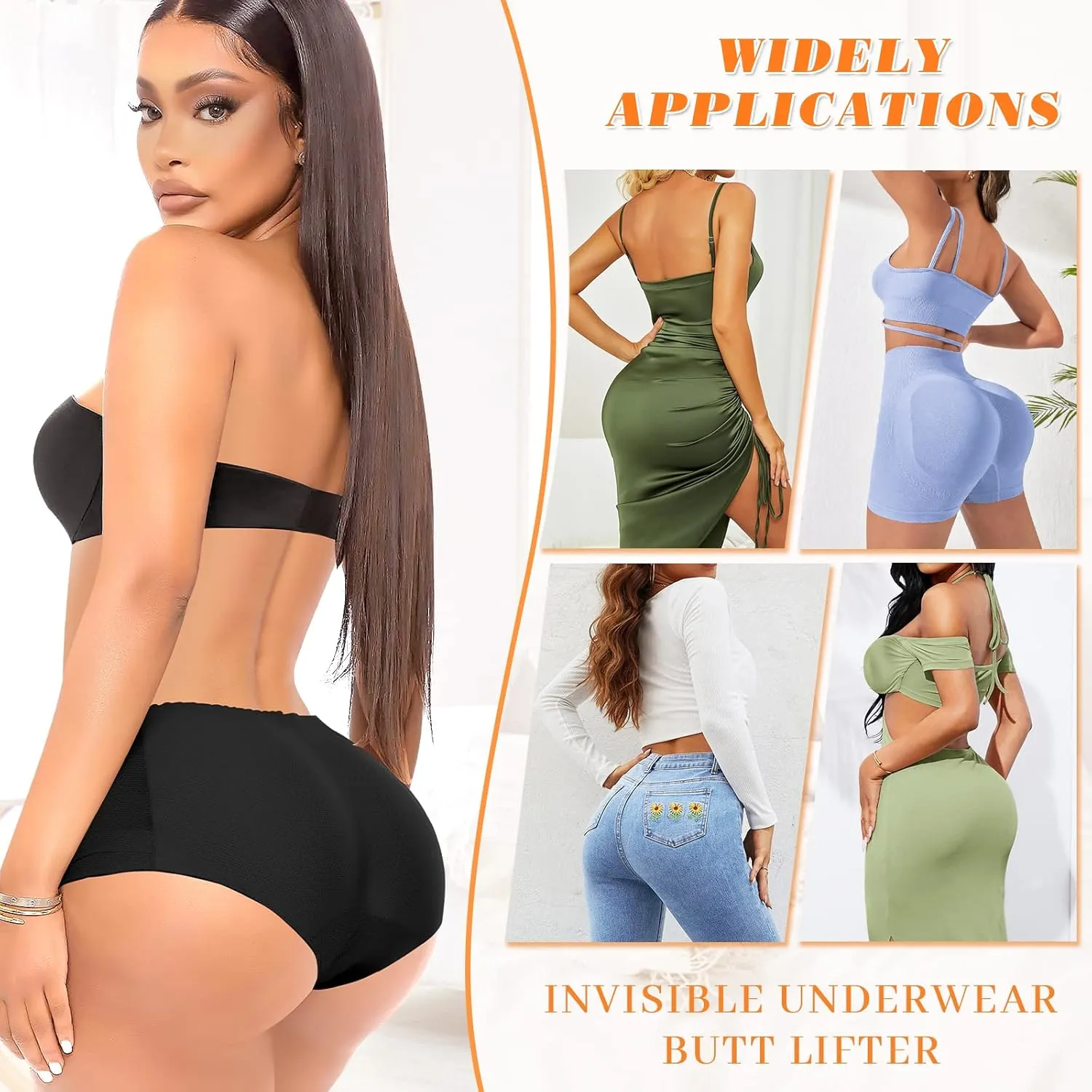 DERCA Butt Lifter Panties Padded Underwear for Women Seamless Booty Pads Hip Enhancer Panty