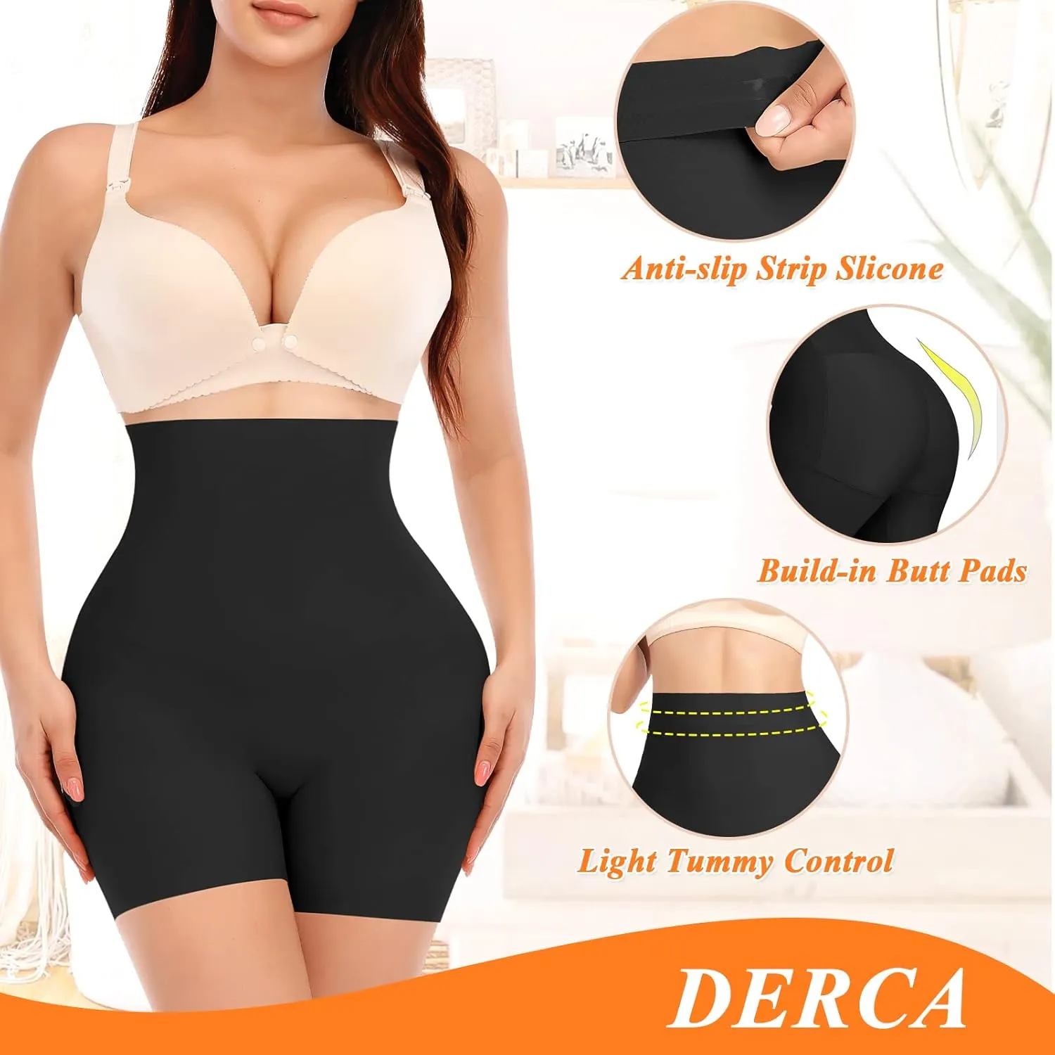 DERCA Butt Lifter Panties Padded Underwear for Women Seamless Booty Pads Hip Enhancer Panty