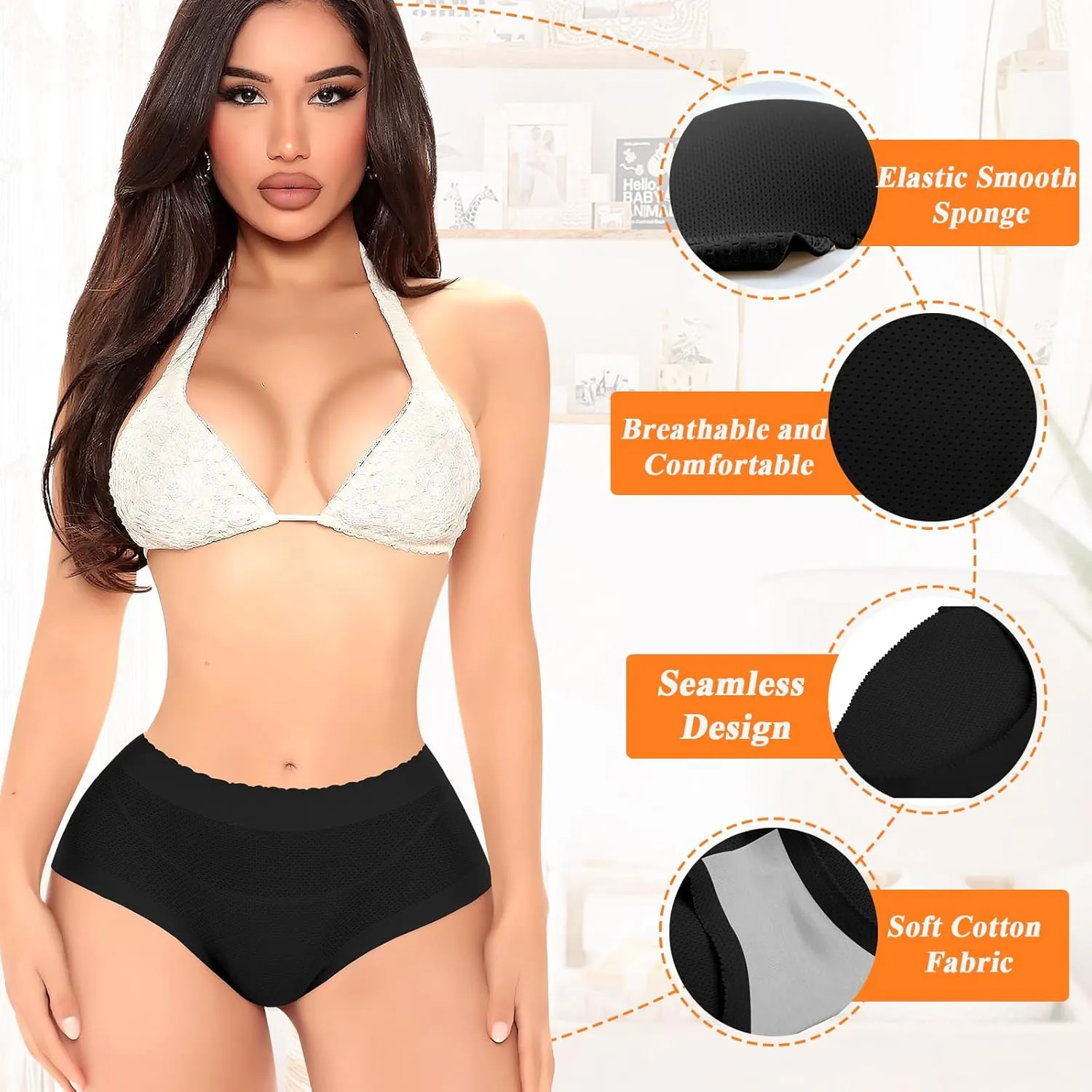 DERCA Butt Lifter Panties Padded Underwear for Women Seamless Booty Pads Hip Enhancer Panty