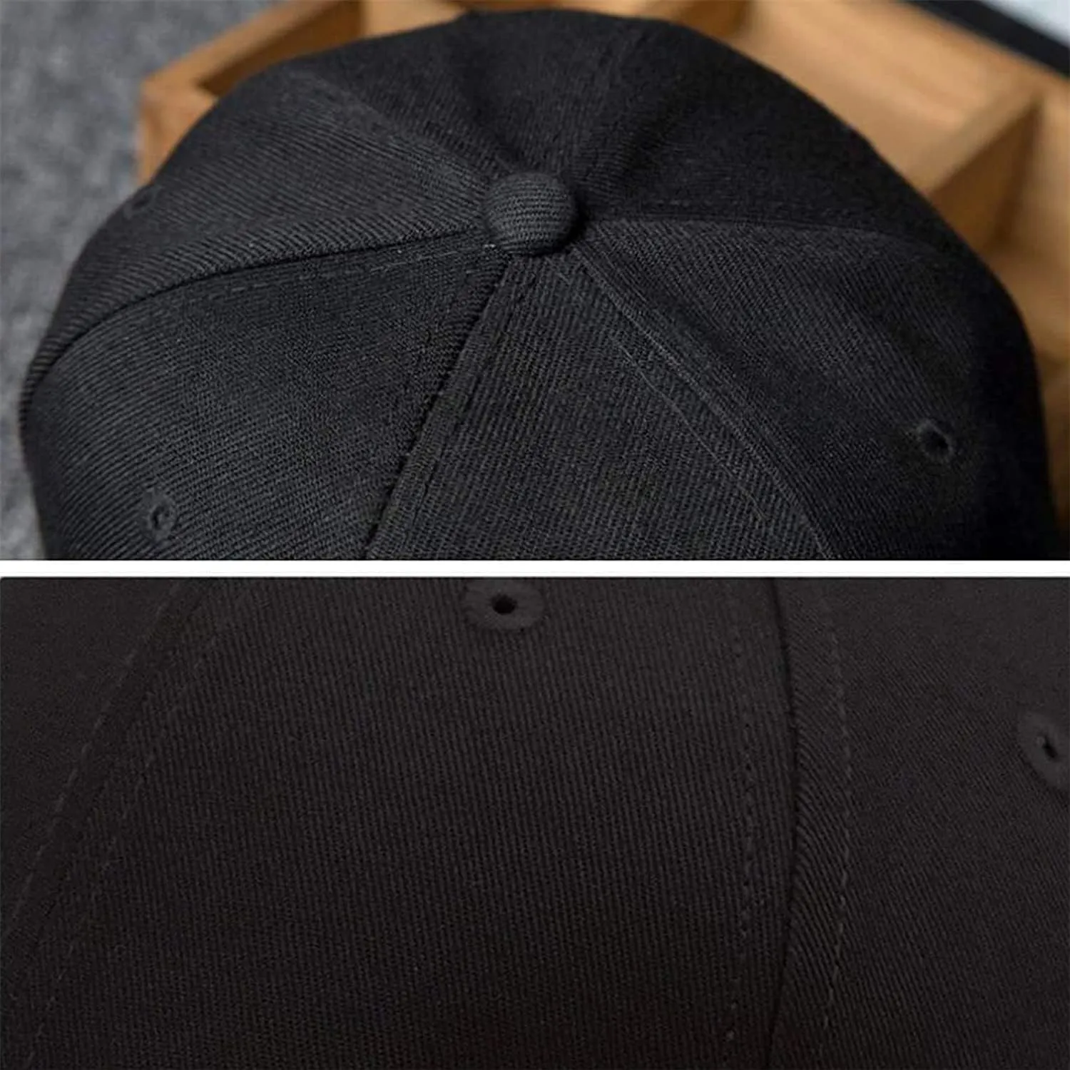 Flat Bill Brim Hat for Men Snap Backpack Men Snapback Hats Trucker Hats Adjustable Men's Baseball Caps Black