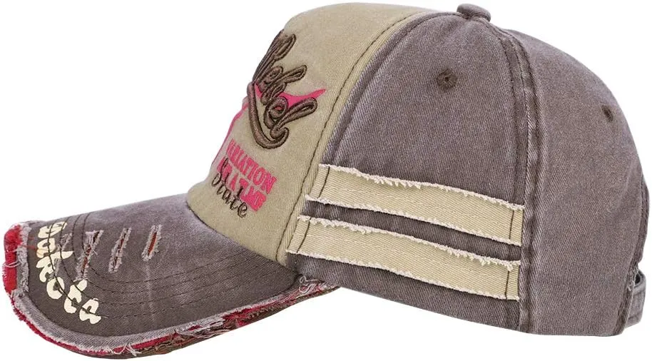 Ibluelover Washed Distressed Cotton Baseball Cap Unisex Adjustable Snapback Trucker Hat