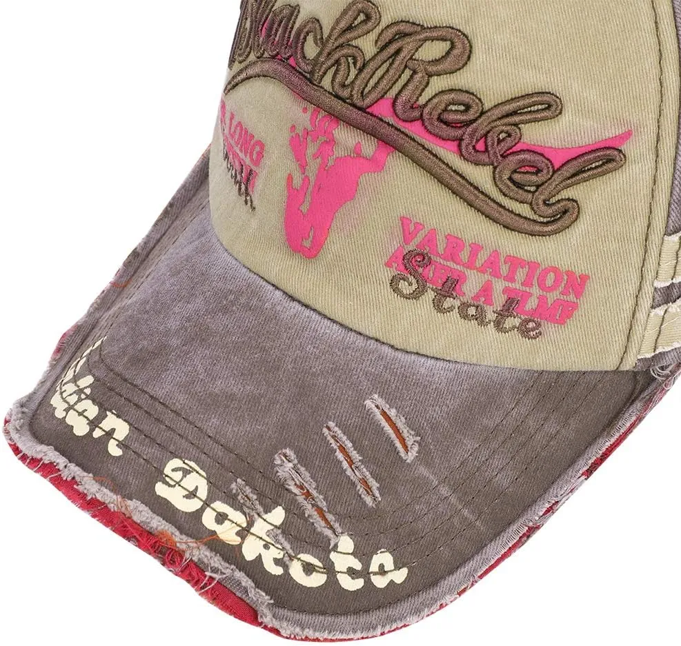 Ibluelover Washed Distressed Cotton Baseball Cap Unisex Adjustable Snapback Trucker Hat