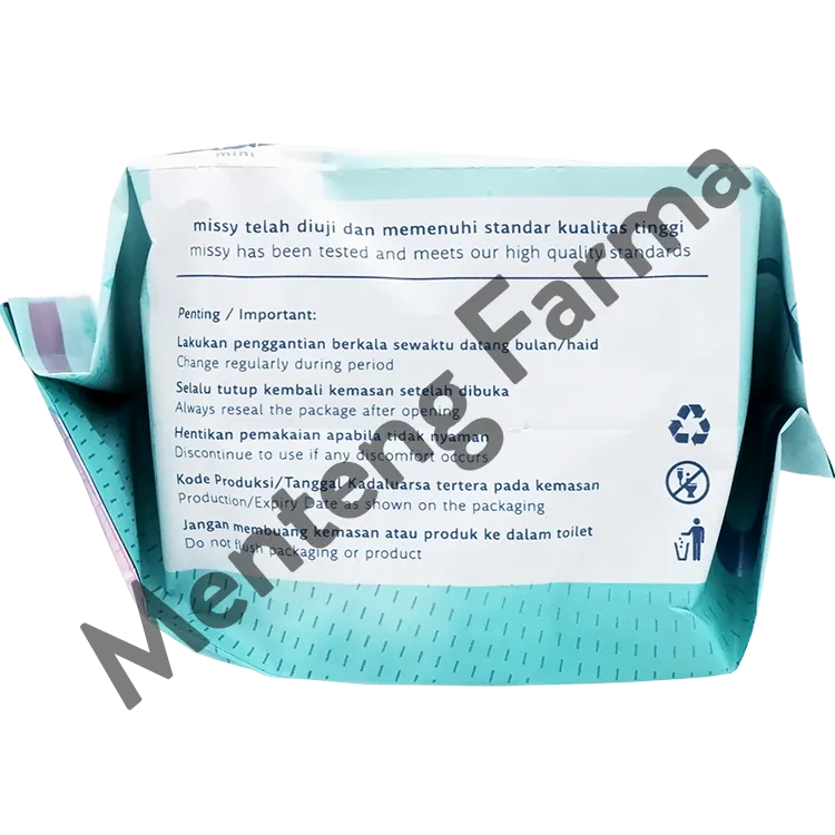 Missy Gentle Freeze Mini 18 cm 20 Pads - Pembalut Mini Antibakteri