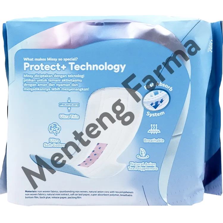 Missy Gentle Freeze Night 29 cm 10 Pads - Pembalut Wanita Khusus Malam Hari