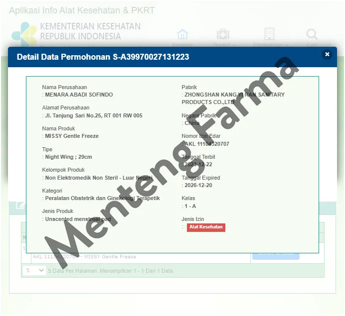 Missy Gentle Freeze Night 29 cm 10 Pads - Pembalut Wanita Khusus Malam Hari