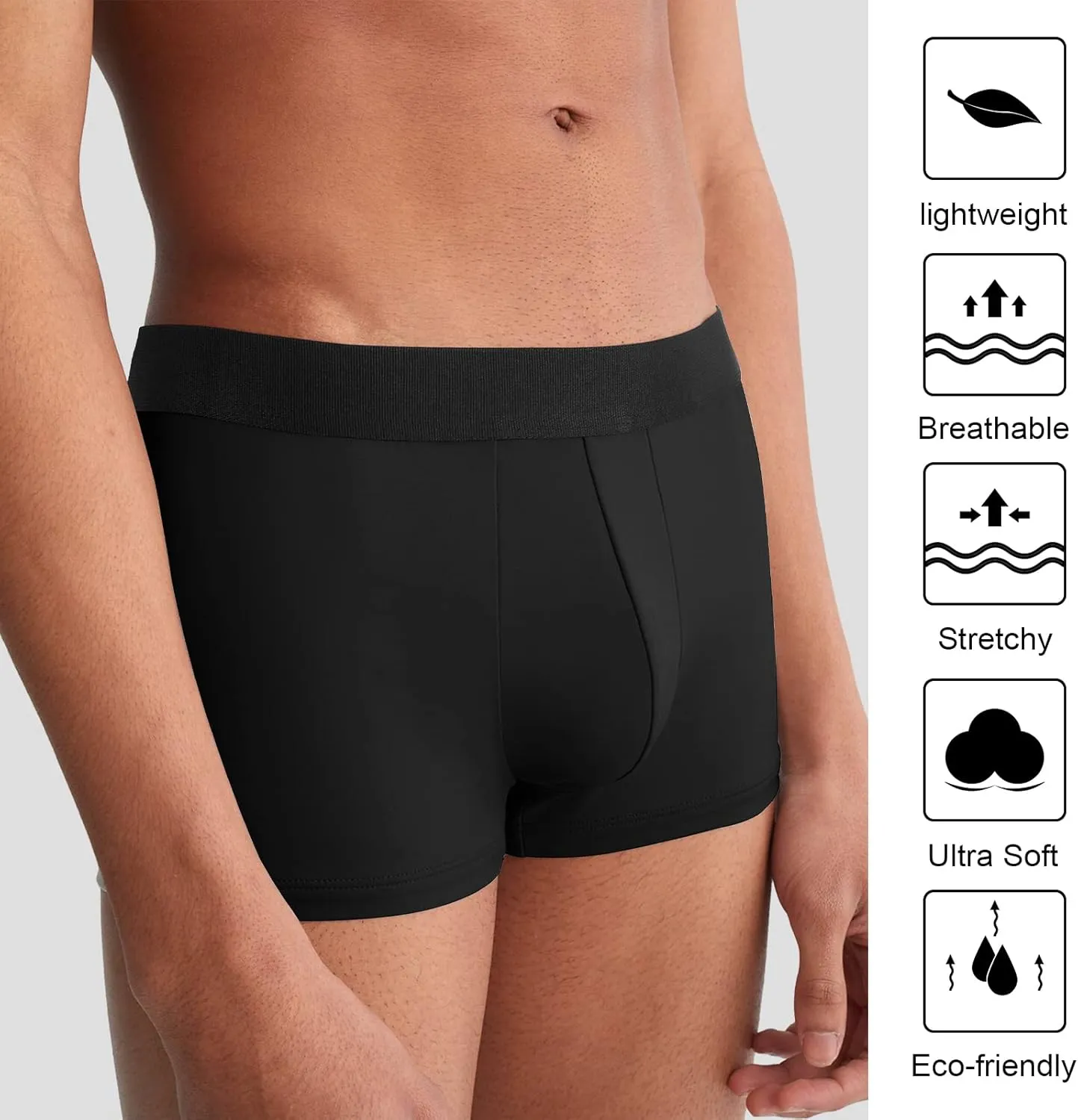 Natural Feelings Mens Underwear Boxer Briefs Pouch Trunks Underwear for Men 1.5" No Fly Boxer Trunks 4-Pack