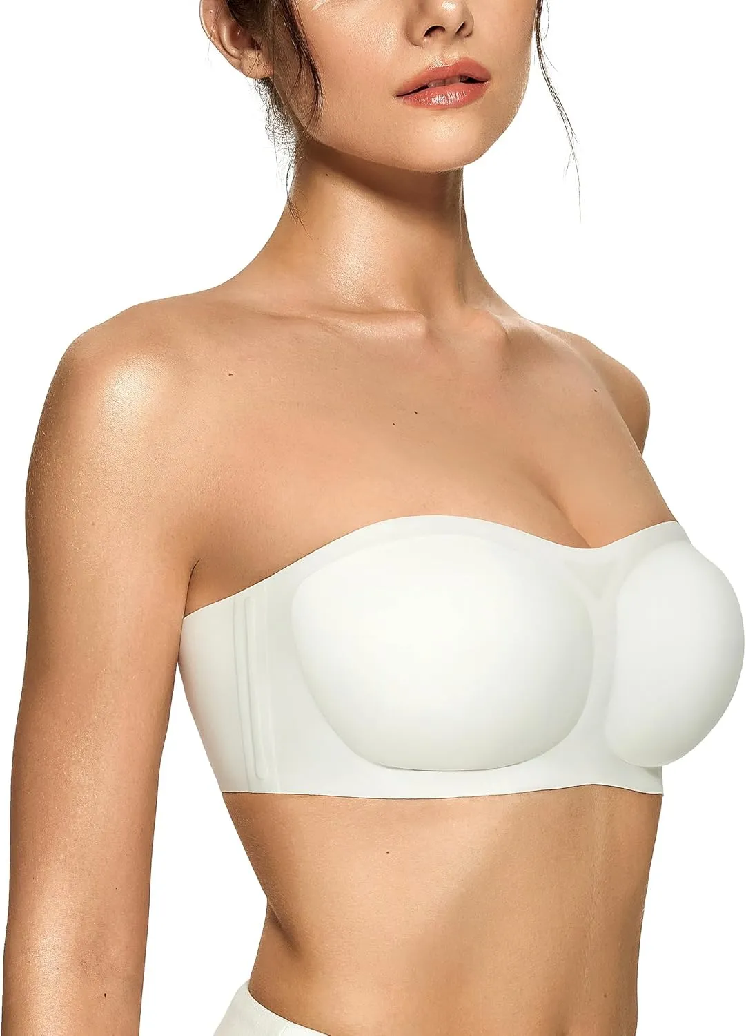 OEAK Womens Strapless Bras Push Up Bandeau Bra Non Slip Wireless Supportive Padded Bras Seamless Comfortable Tube Bra