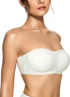 OEAK Womens Strapless Bras Push Up Bandeau Bra Non Slip Wireless Supportive Padded Bras Seamless Comfortable Tube Bra