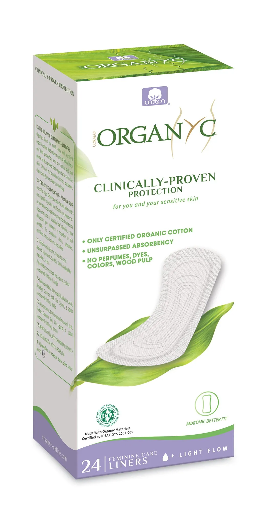 Organyc Pantyliners flat 24pc