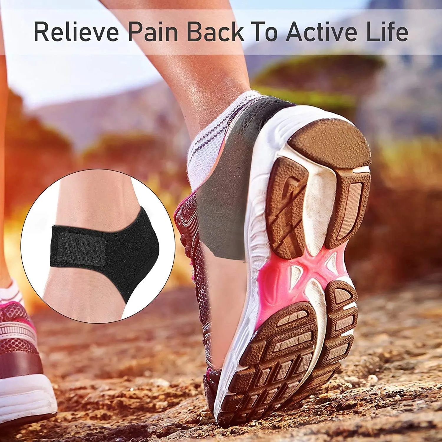 Plantar Fasciitis Heel Cups for Heel Pain Updated Version Heel Protectors/Sleeves Pads, Heel Support for Heel Pain and Spur, Cracked Heels for Women and Men (Black, M 5-8 / W 6-9.5)