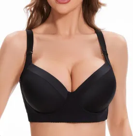 Plus Size Push Up Bras for Women Back Fat Smoothing Bra Comfort Lightly Underwire T-Shirt Bra