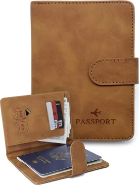 Sizobi Passport Holder Covers Case, Cute Passport Book, Waterproof PU Leather Passport Wallet, International Travel Must Haves Travel Accessories for Women Men, Cruise Ship Essentials(Brown)