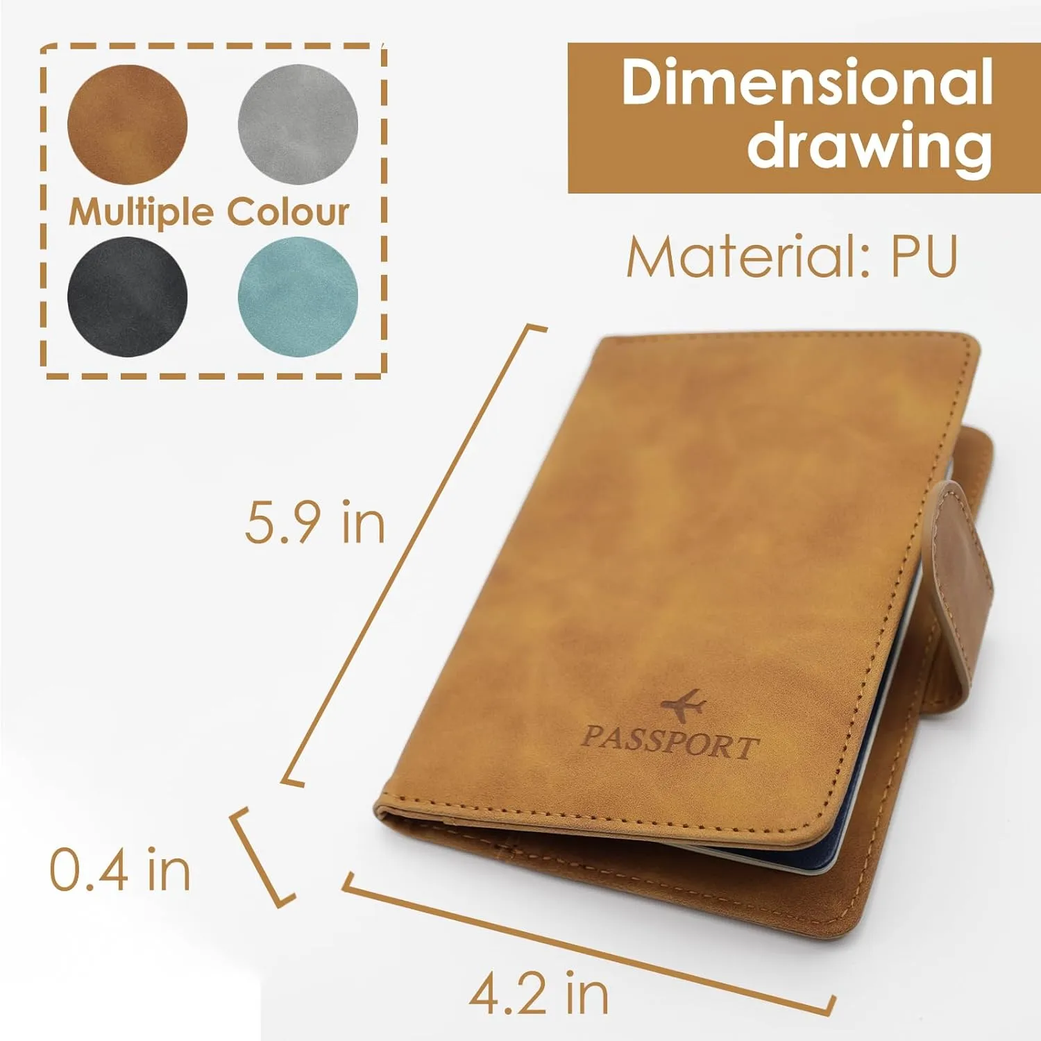 Sizobi Passport Holder Covers Case, Cute Passport Book, Waterproof PU Leather Passport Wallet, International Travel Must Haves Travel Accessories for Women Men, Cruise Ship Essentials(Brown)