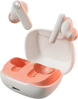 Skullcandy Smokin Buds Wireless Earbuds, Bluetooth Headphones, Noise Isolating Fit, Up to 20 Hours Battery, IPX4 Sweat and Water Resistant, Microphone for iPhone Android - Bone
