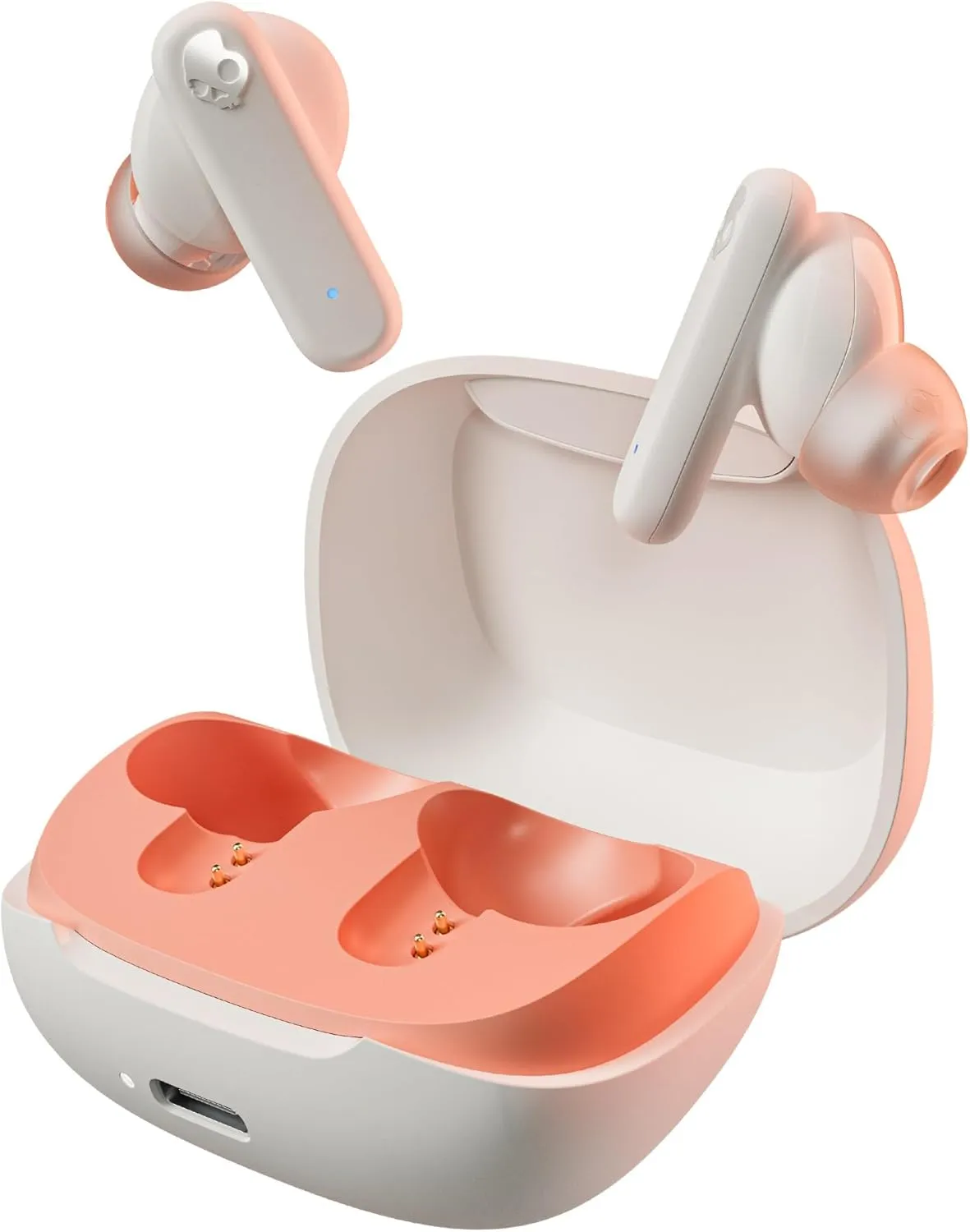 Skullcandy Smokin Buds Wireless Earbuds, Bluetooth Headphones, Noise Isolating Fit, Up to 20 Hours Battery, IPX4 Sweat and Water Resistant, Microphone for iPhone Android - Bone