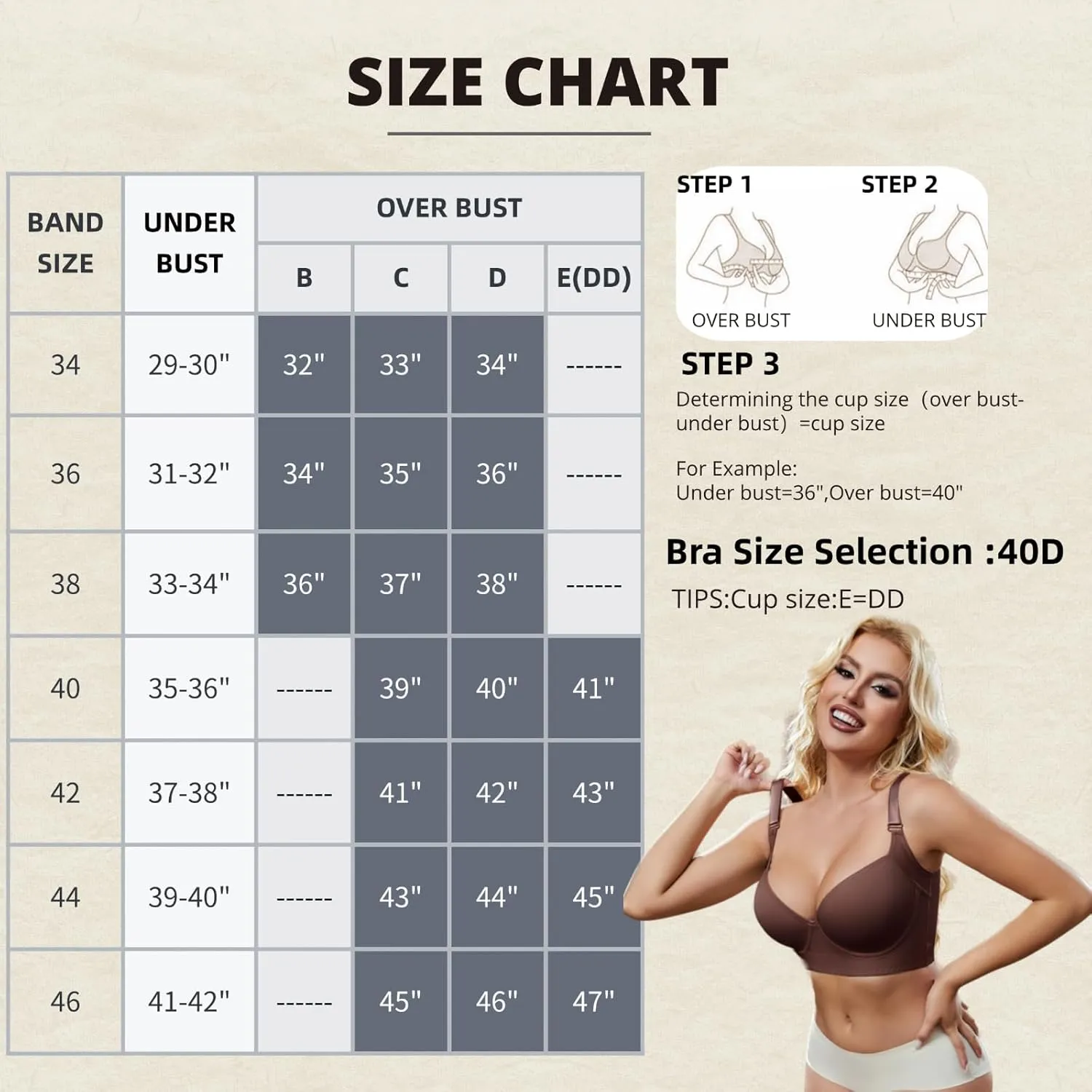 Super Push Up Bra Smoothing Back Fat Bra with Support Comfortable Seamless T Shirt Bra (34B-46DD)