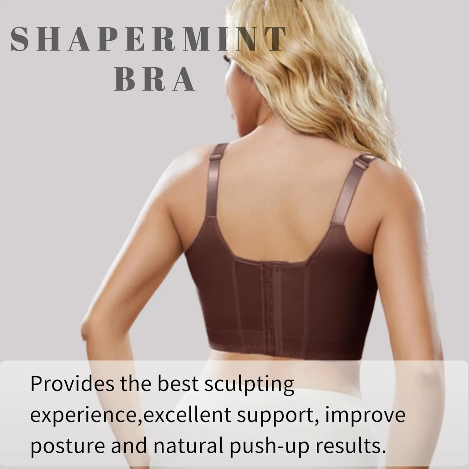 Super Push Up Bra Smoothing Back Fat Bra with Support Comfortable Seamless T Shirt Bra (34B-46DD)