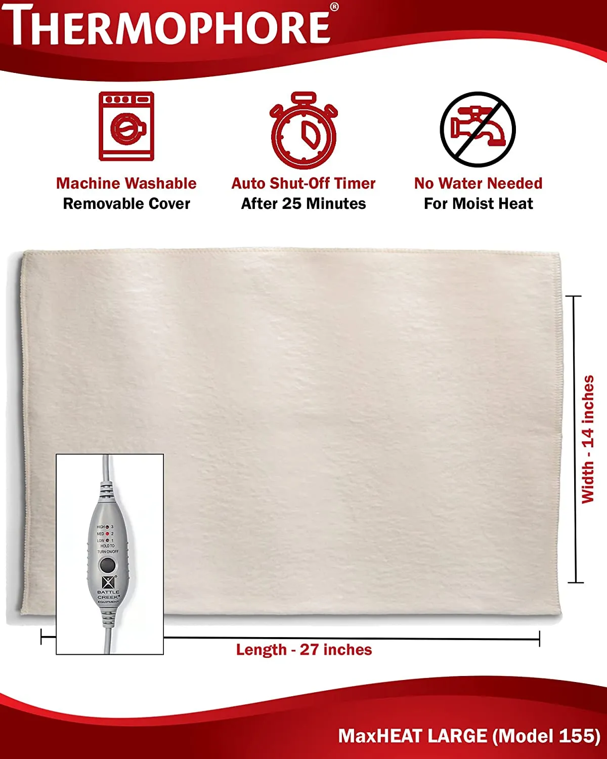 Thermophore Liberty 2 (USA Assembled) ) Moist Heat Pack - Model 155 - Large 14 x 27