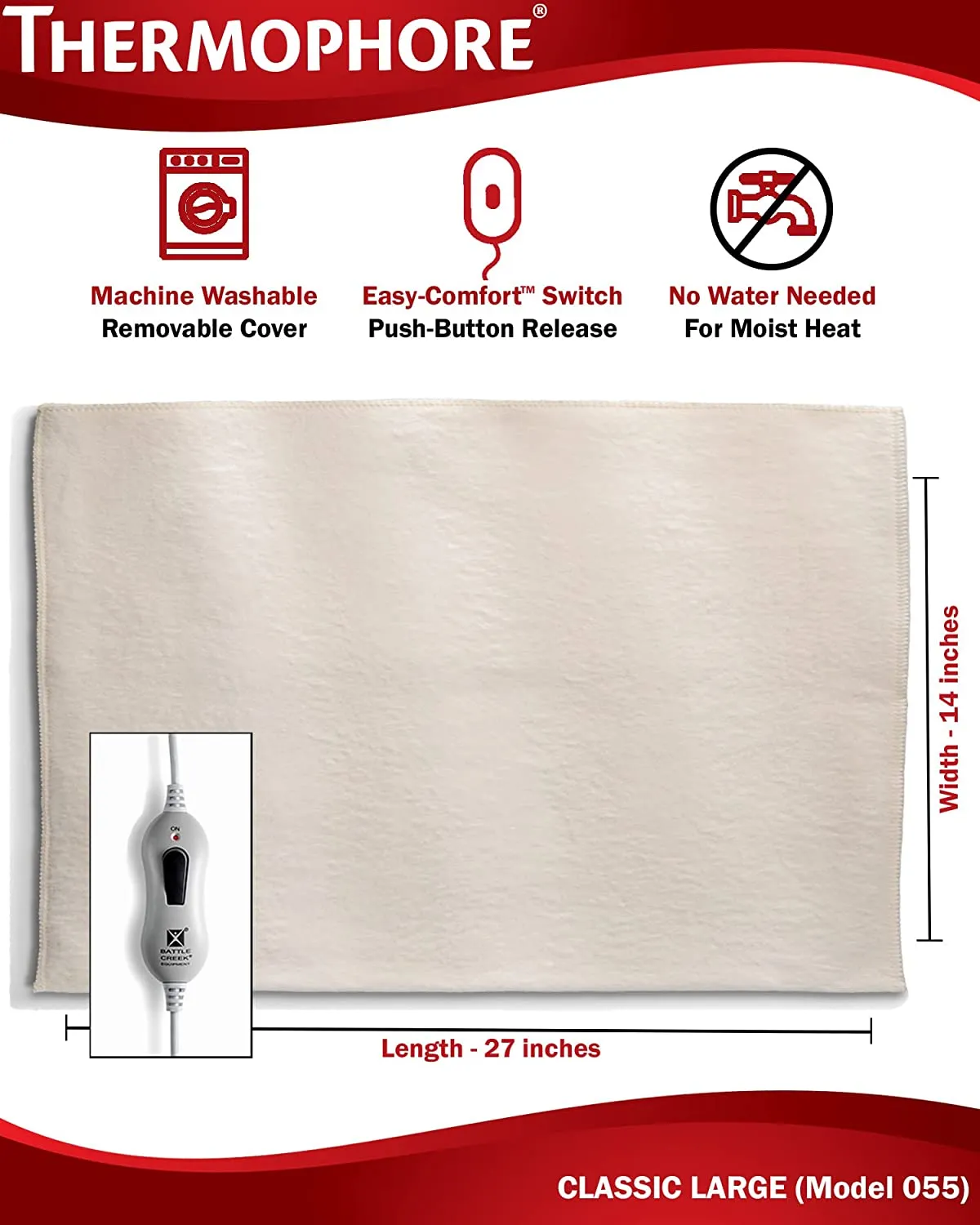 Thermophore Liberty (USA Assembled) Moist Heat Pack - Model 055 - Large 14 x 27
