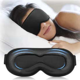 Weighted Sleep Mask for Men Blackout: 3D Contoured Eye Cover for Eyelashes - Adjustable Strap Washable Zero Eye Pressure - Meditation Yoga Airplane Travel Black