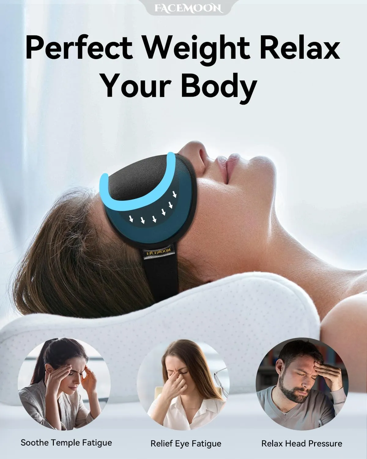 Weighted Sleep Mask for Men Blackout: 3D Contoured Eye Cover for Eyelashes - Adjustable Strap Washable Zero Eye Pressure - Meditation Yoga Airplane Travel Black