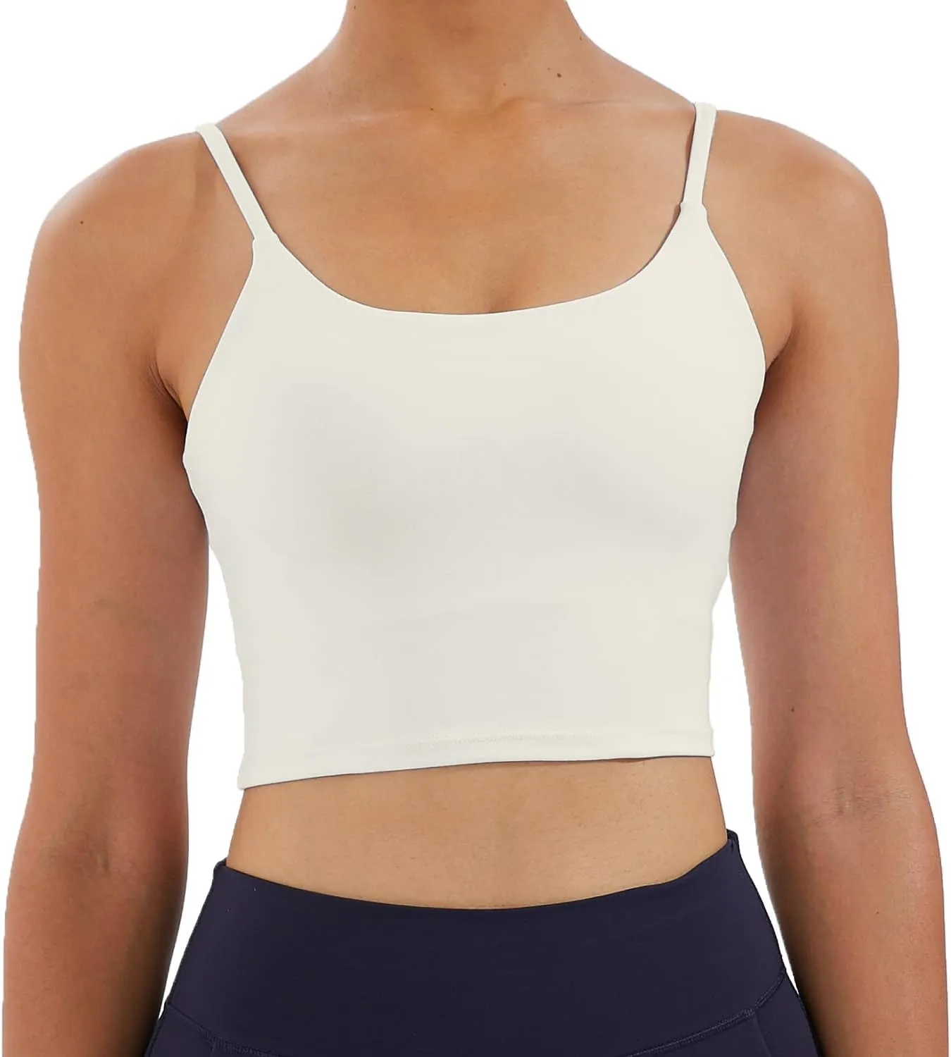 Women's Strappy Stretch Sports Bra Longline Yoga Tank Top Fitness Bra Workout Camisole Crop Tops for Teen Girl
