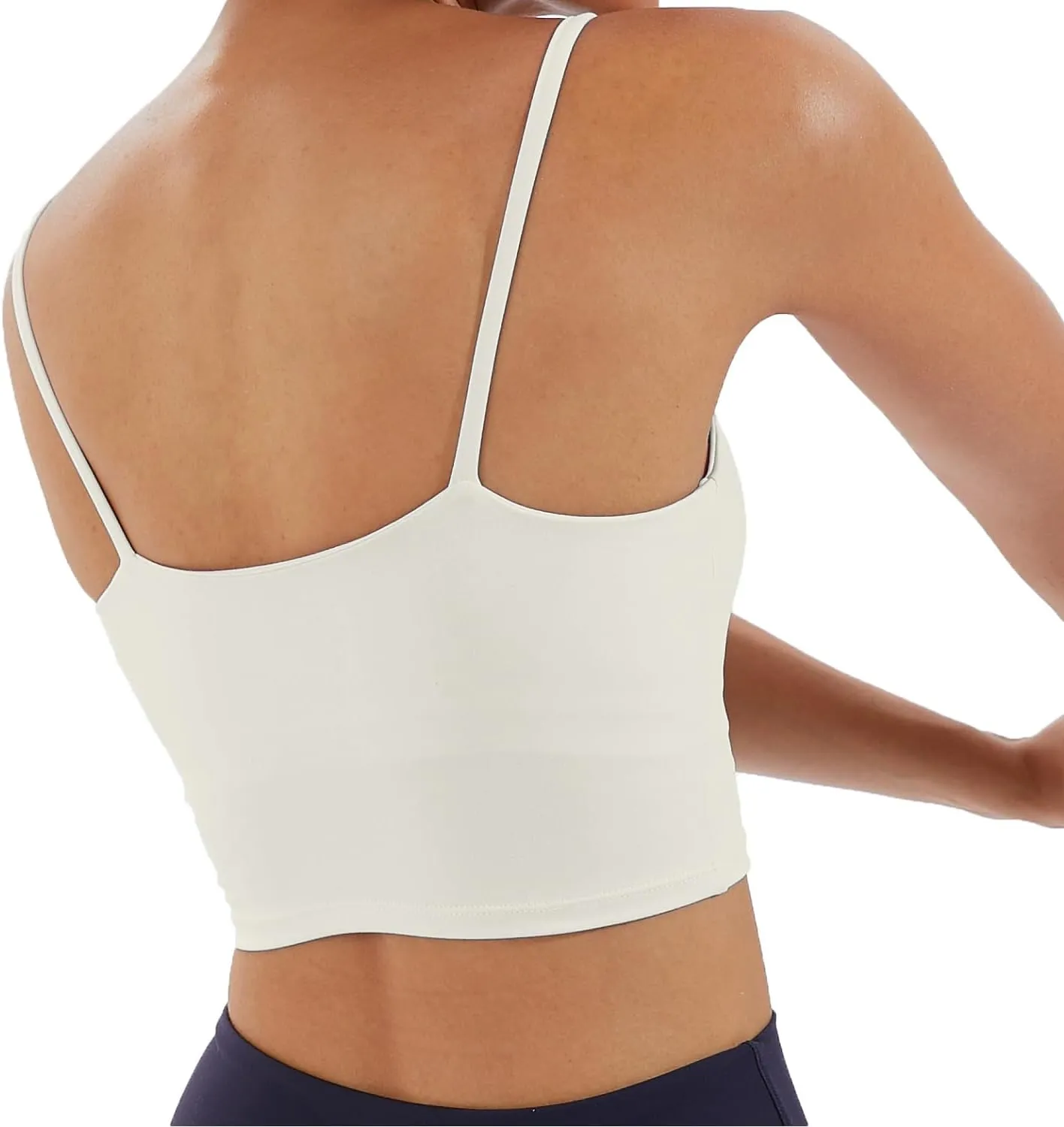 Women's Strappy Stretch Sports Bra Longline Yoga Tank Top Fitness Bra Workout Camisole Crop Tops for Teen Girl