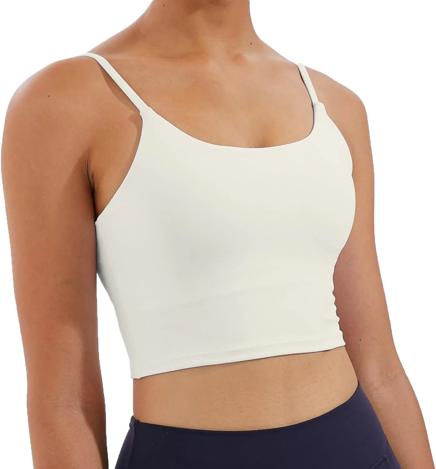 Women's Strappy Stretch Sports Bra Longline Yoga Tank Top Fitness Bra Workout Camisole Crop Tops for Teen Girl