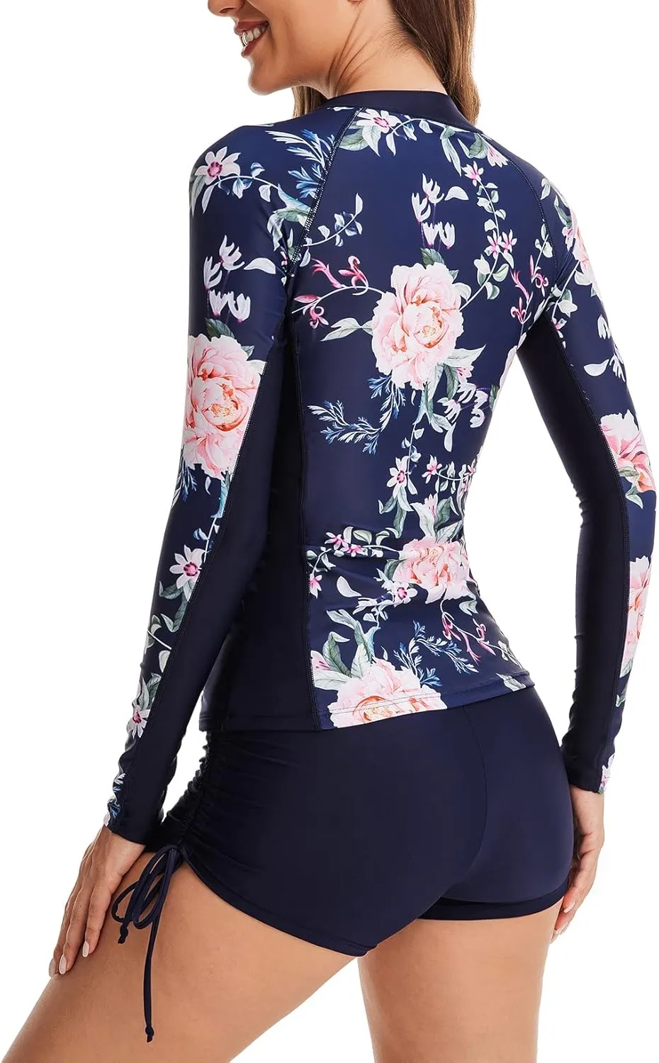 YATEEN Women's Long Sleeve Sun Protection Rash Guard Wetsuit Two Piece Swimsuit Set